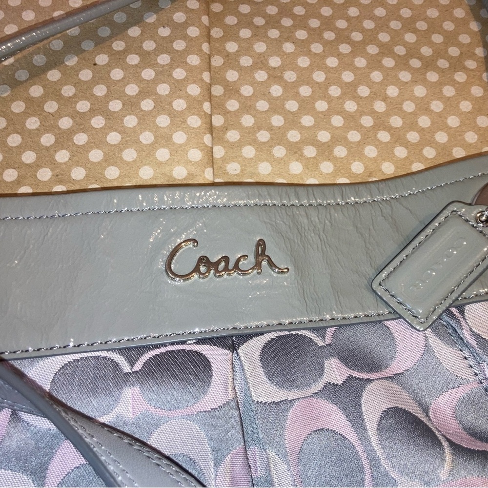 Coach Pink and Gray Signature Shoulder/Crossbody Bag - Picture 2 of 2